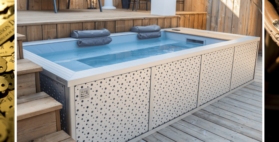 Plaques en laiton pour chaises d'extérieur Drucker, jacuzzi Petite source